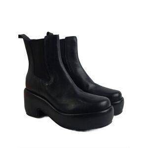 Everlane The Puffa Black Leather Platform Women's Boots